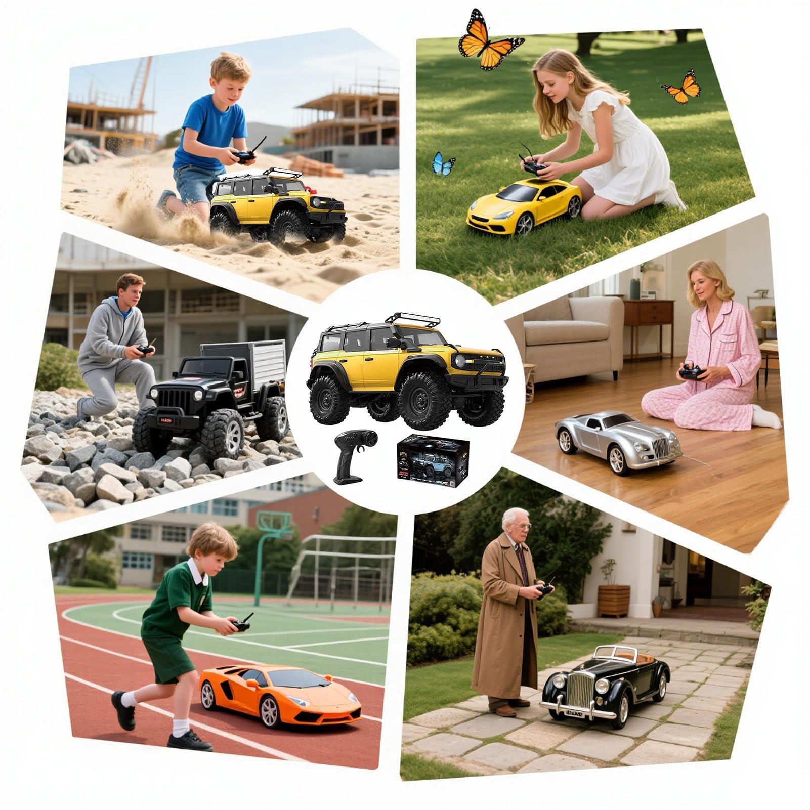 Macchina RC Drifting Giocattolo Camion LED | Veicolo Fuoristrada Radiocomandato 1 16 Per Bambini Ragazze Adulti Feste Festival Compleanni All'Aperto Casa Intrattenimento