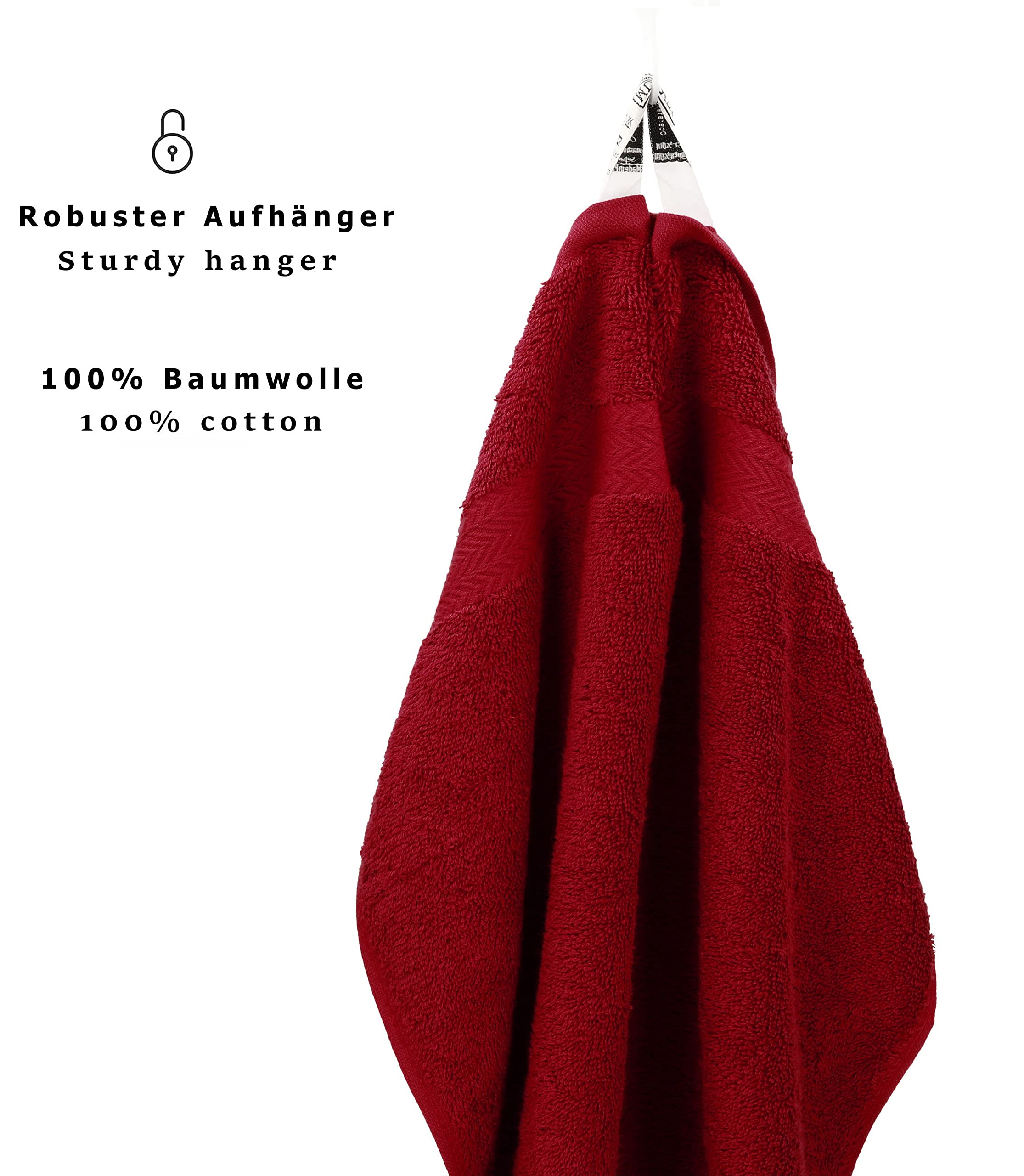Betz Lot de 2 Serviettes à Sauna Premium Drap de Bain 100% Coton 70 x 200cm Couleur Rouge Rubis