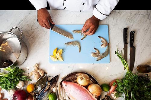 Miniatura 2 de Tabla de cortar de plástico comercial, NSF - 18 x 12 x 0.5 pulgadas, Azul