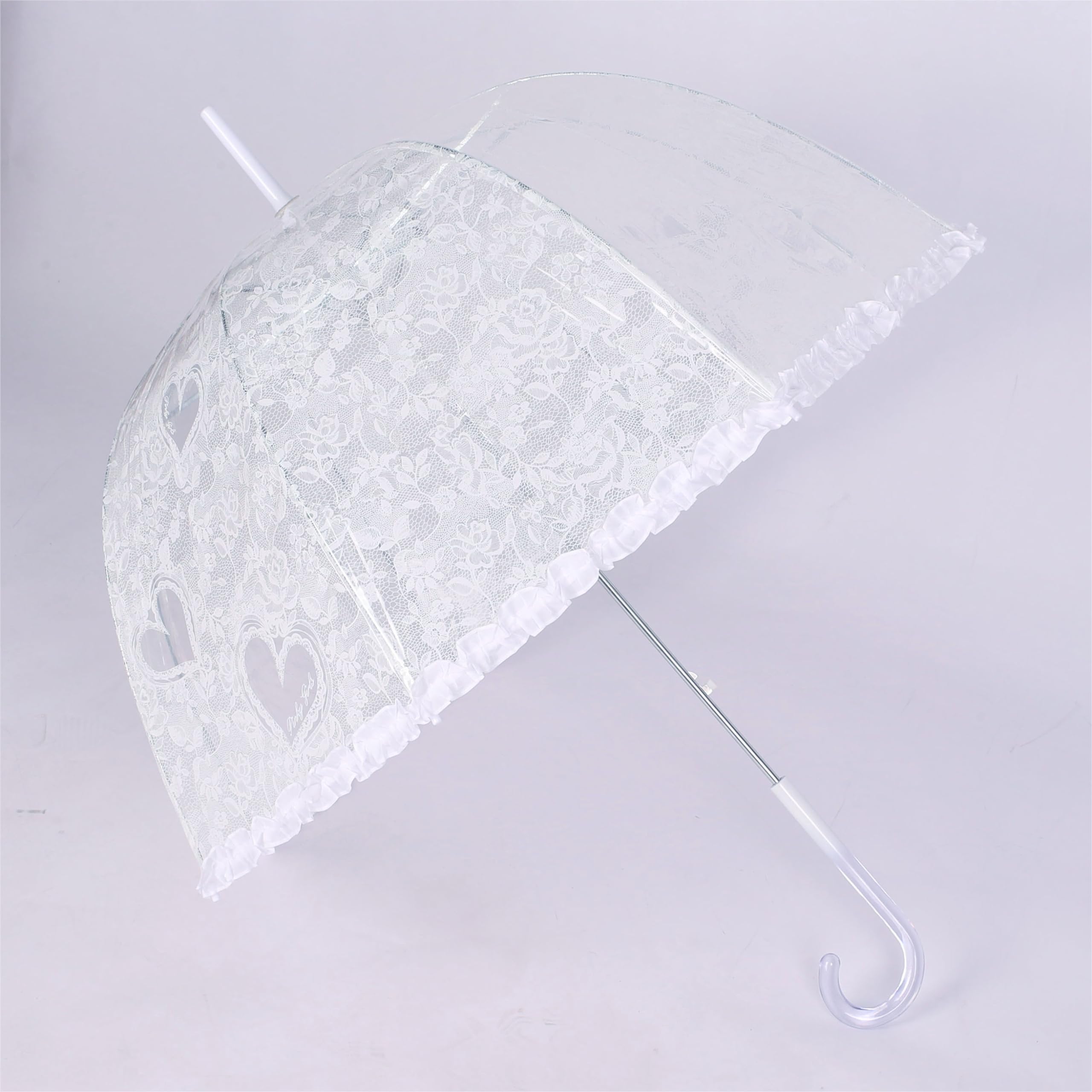 Chesoon Parasol de parapluie de dentelle en plastique Parasol de mariée de mariage Vintage Léger Dôme coupe-vent auvent avec 8 nervures