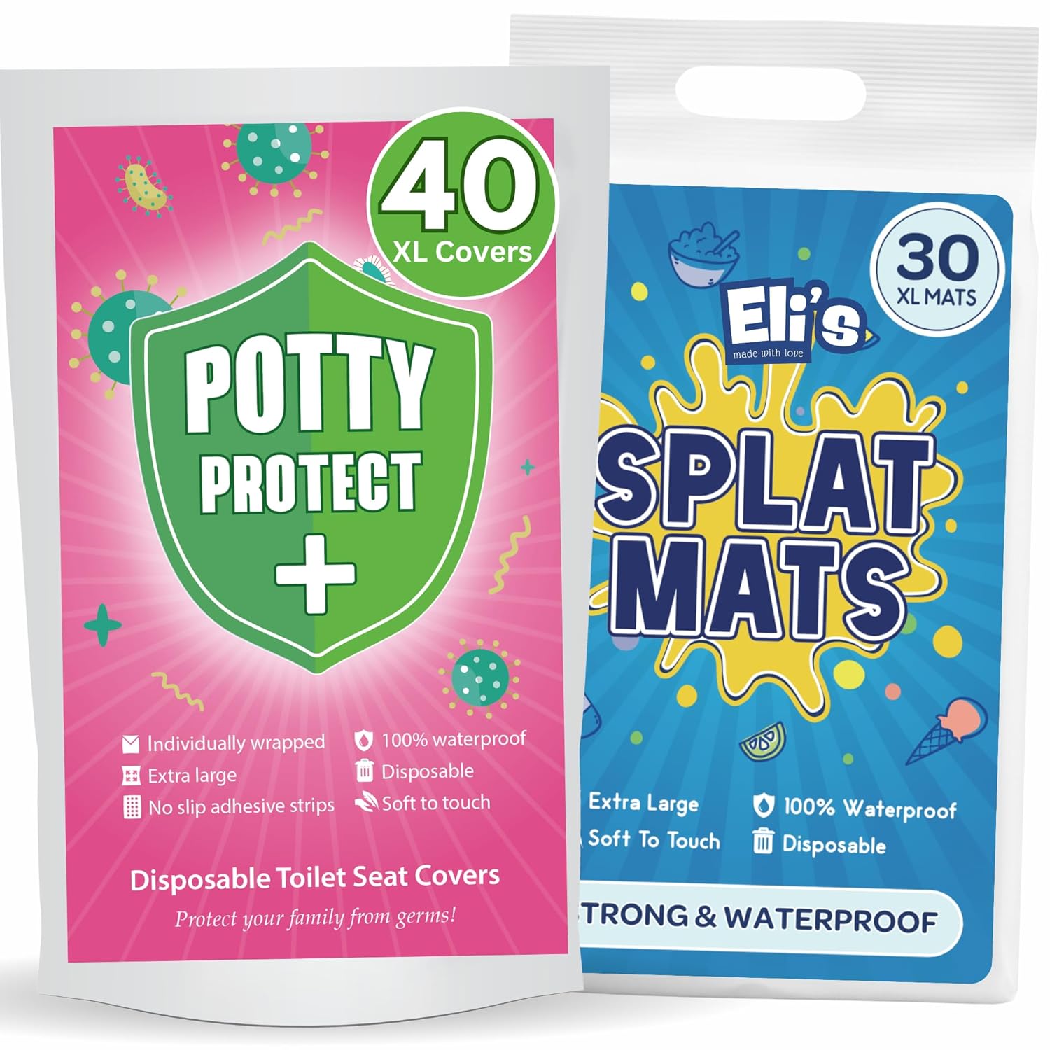 Eli with Love Disposable Toilet Seat Covers and Splat Mats