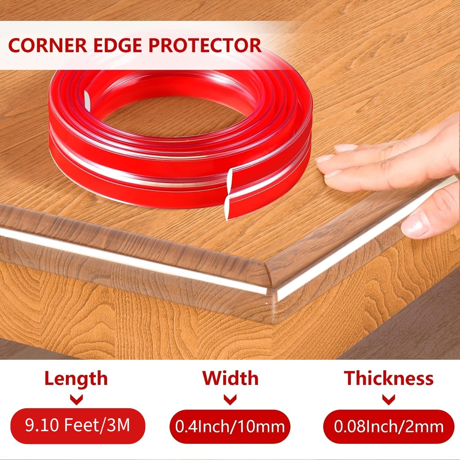 Dukaan 3 Meter Silicon Corner Protector for Baby Table Corners Edge Protector - Baby Proofing Safety Guards to Shield Infants from Sharp Edges Reliable and Durable Child Safety Corner Soft Bumpers - Image 2 thumbnail