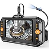 Teslong Dual Lens Endoscope with Light, Mechanic Borescope Inspection Camera, Fiber Optic Scope, Flexible Snake Probe for Automotive, HVAC, Wall & Home Inspections (16.5FT)