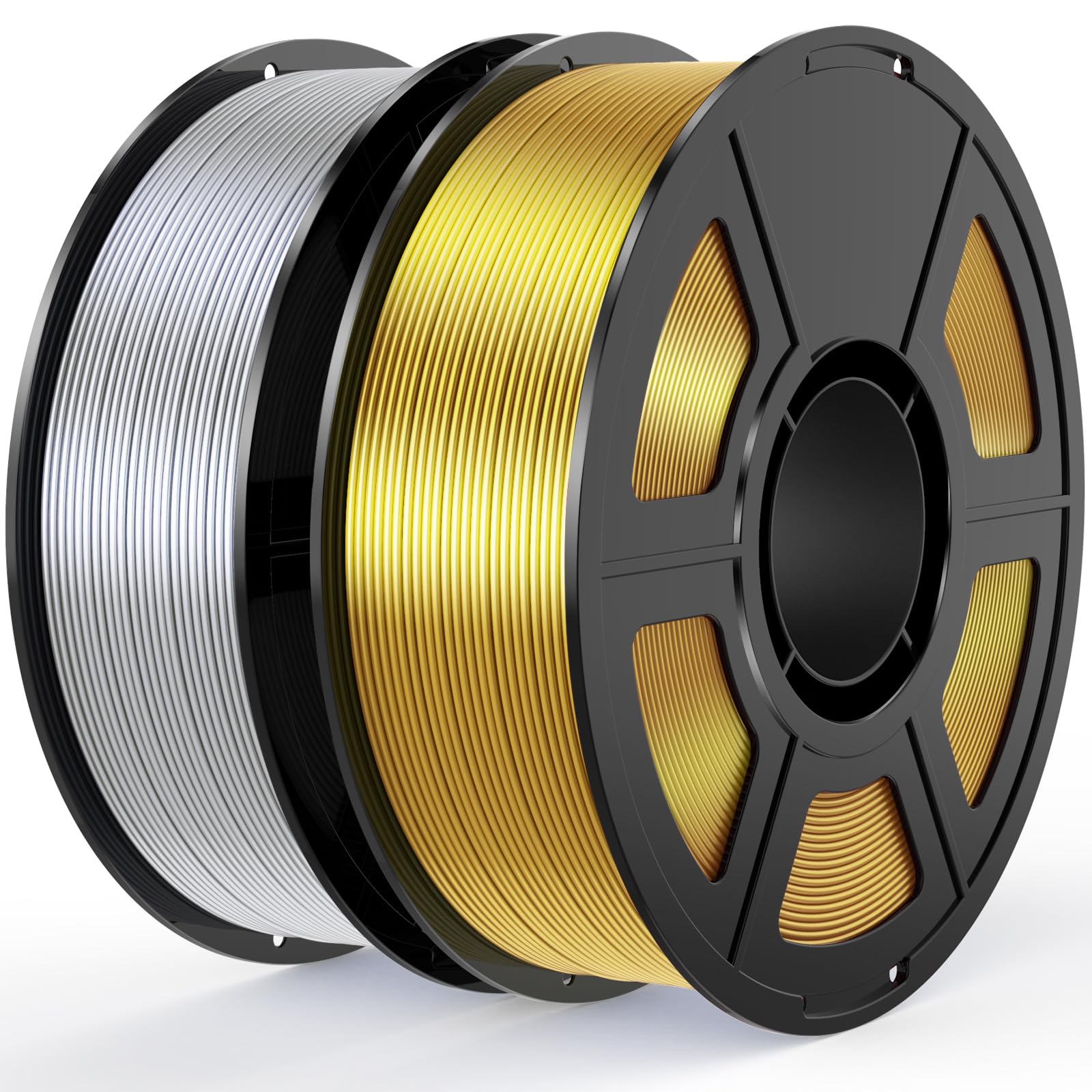 Amoybaby Pack de Filaments PLA Soie Rouge + Vert 1.75mm, 2 Bobines de 1kg (Total 2kg/4.4lbs) Filament Imprimante 3d, Précision Dimensionnelle +/- 0.03mm Filament PLA Rapide pour 3D Imprimantes