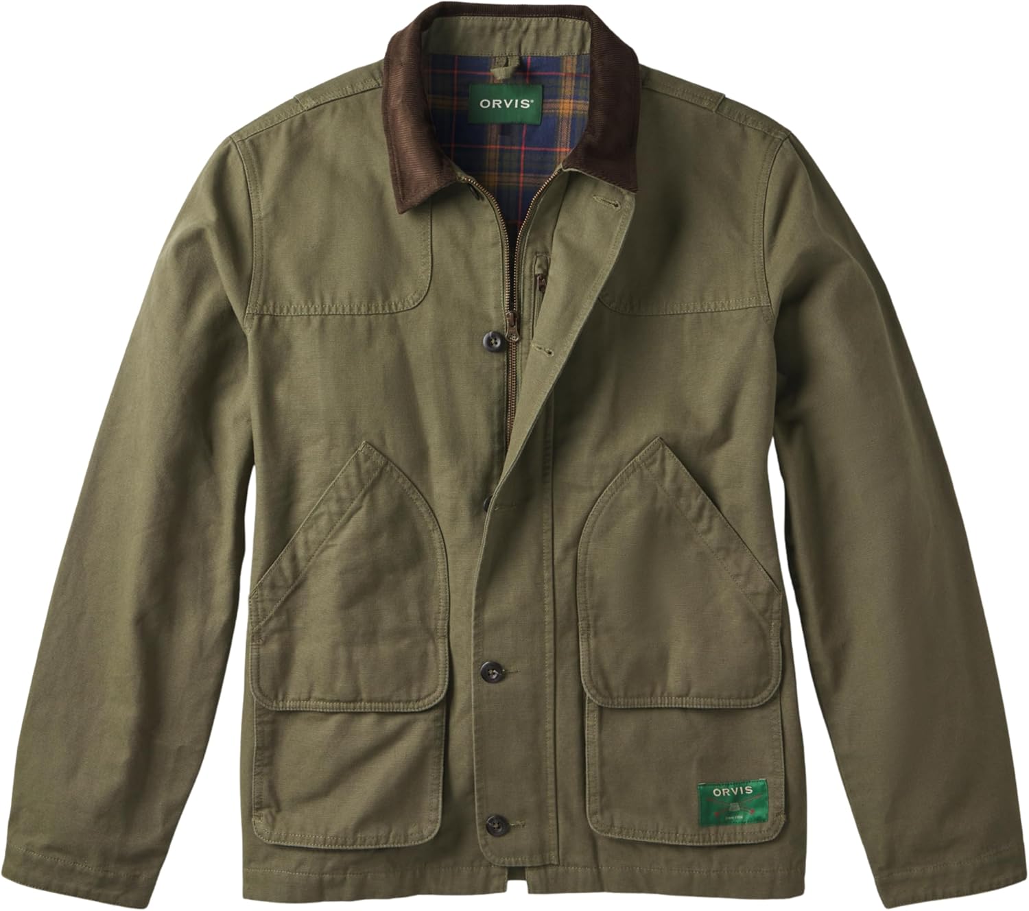 Orvis Heritage Field Coat for Men - Classic Waxed Mens Field Jacket with Pockets, Zip Front, Button-Closed Storm Flap