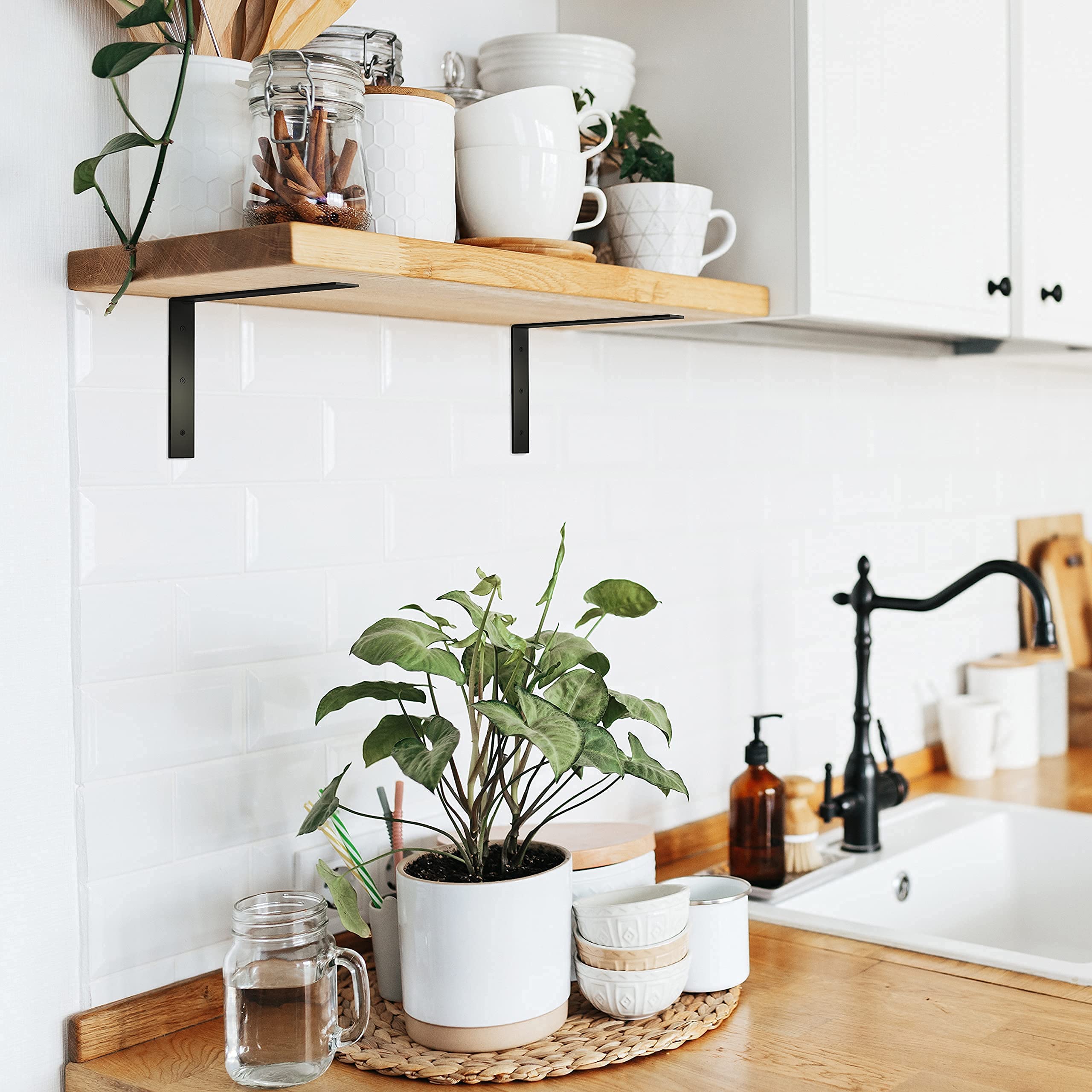 Floating Shelf Bracket Heavy Duty Shelf Brackets, Premium 12 inches L