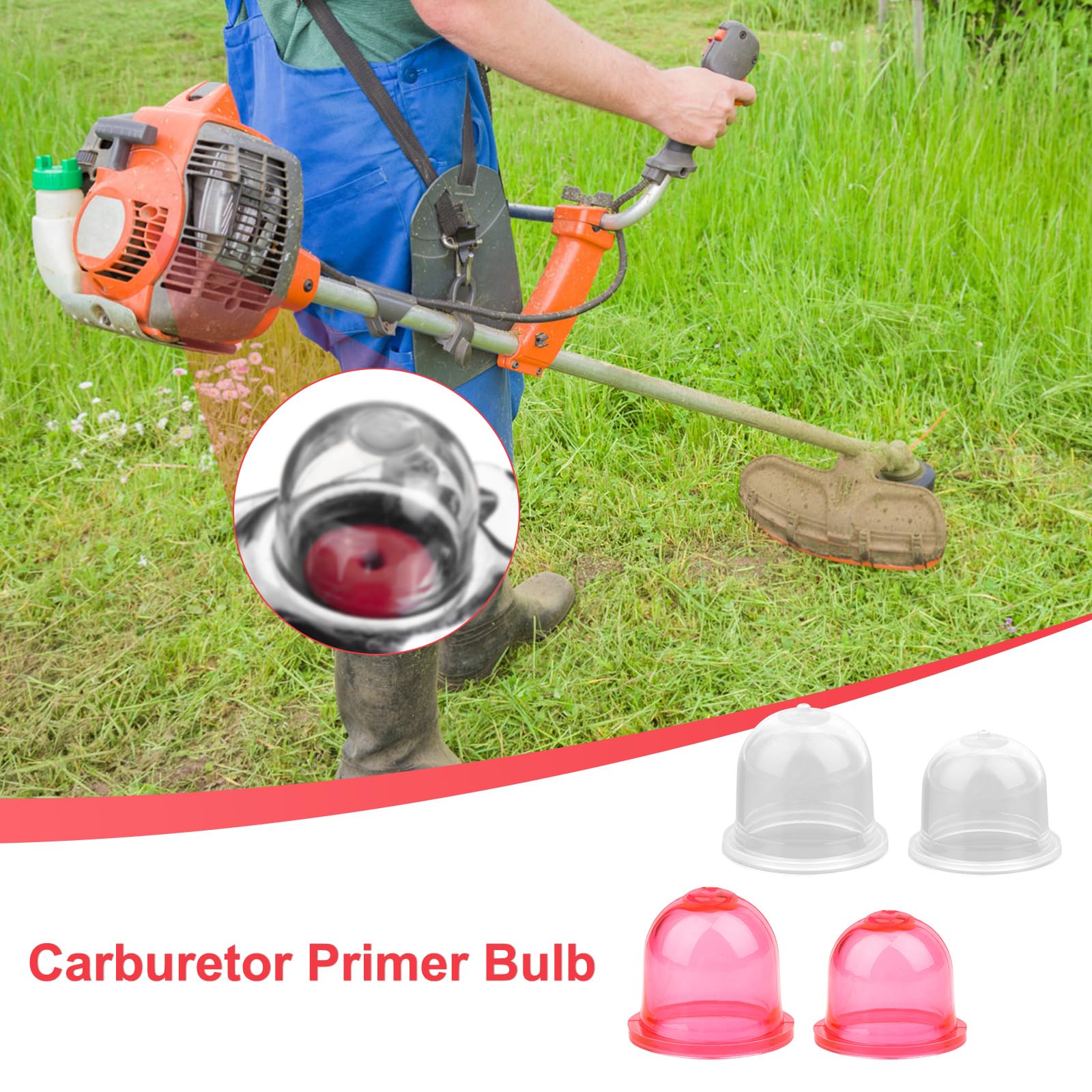 2pcs Snap In Primer Bulb Pump, Carburetor Primer Bulb Replacement Primer Bulbs Trimmer Blower - Foto 7