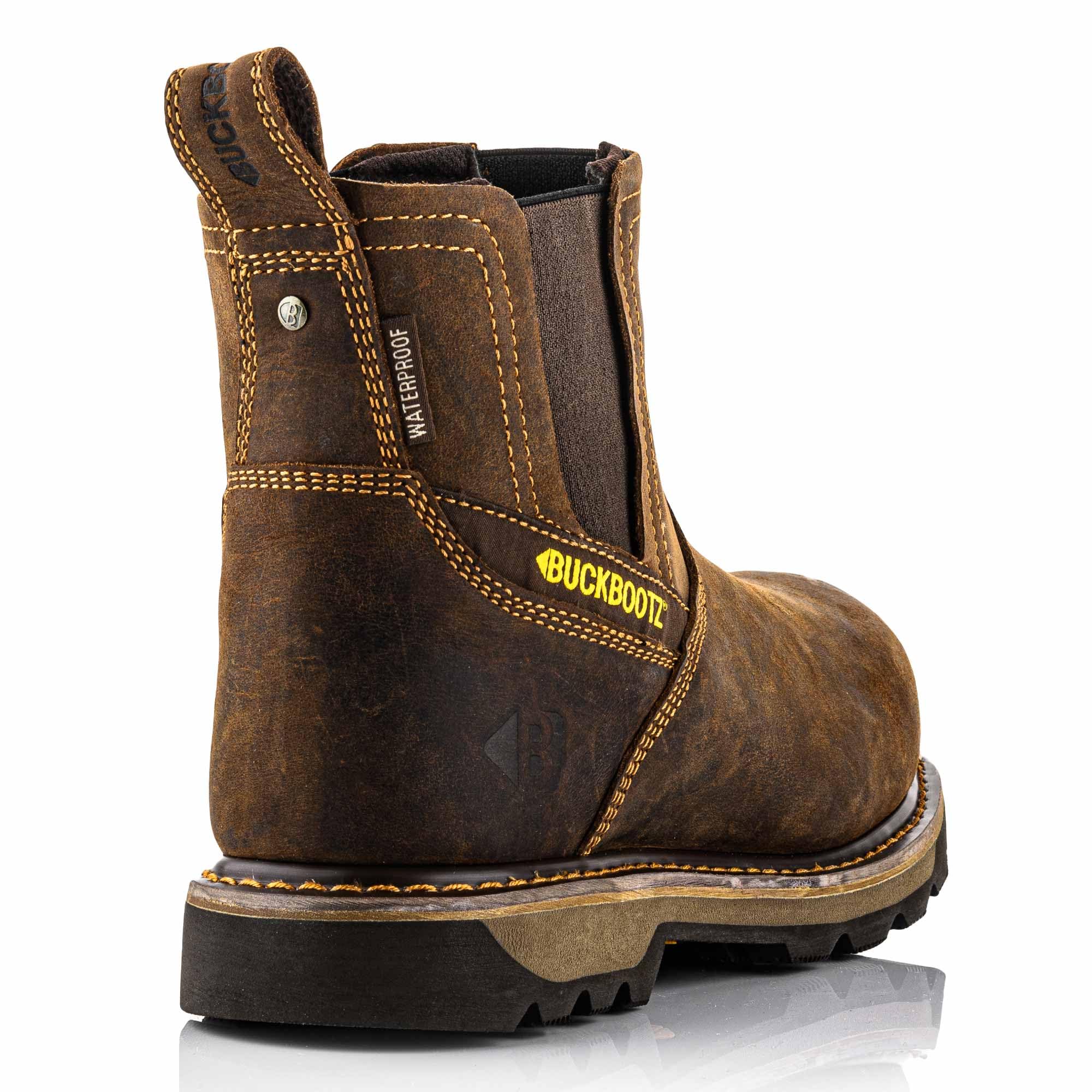 Buckbootz B1180 Buckler Sicherheitsstiefel, leicht, wasserdicht, dunkelbraun, 43 EU Large