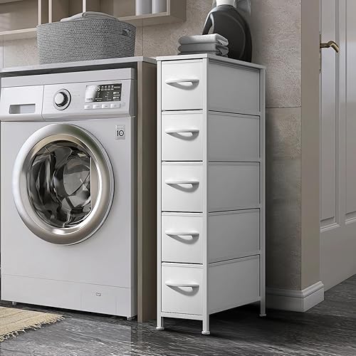 Miniatura 34 de Sorbus Torre estrecha con 4 cajones – Almacenamiento vertical para dormitorio, baño, lavandería, armarios y más, marco de acero, parte superior de