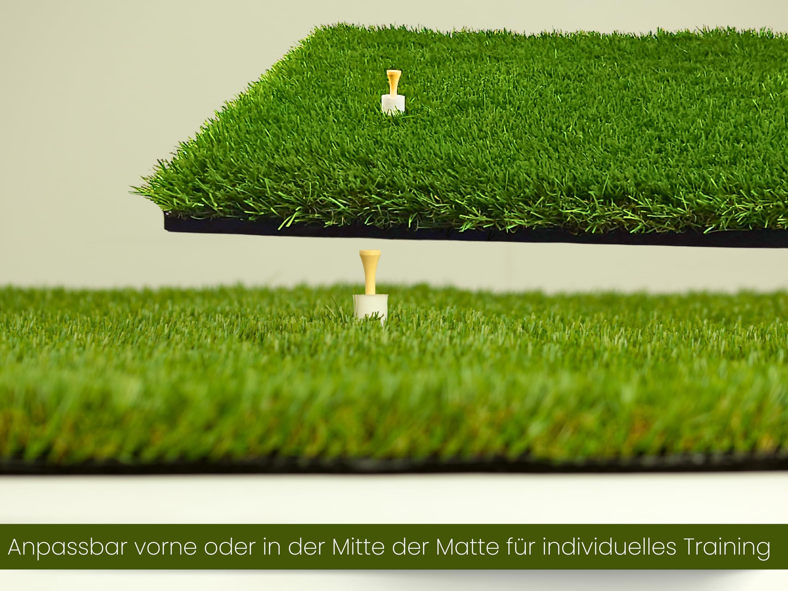 Golf Abschlagmatte 85 x 65 x 4cm, Indoor Outdoor, inkl. Tee + Teehalter verstellbar, tragbar, zusammenrollen, chippen, Driven