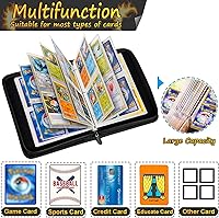 Vista 5 de Carpeta de tarjetas con 4 bolsillos, soporte para carpetas de tarjetas intercambiables con 50 fundas extraíbles para 400 tarjetas, carpeta