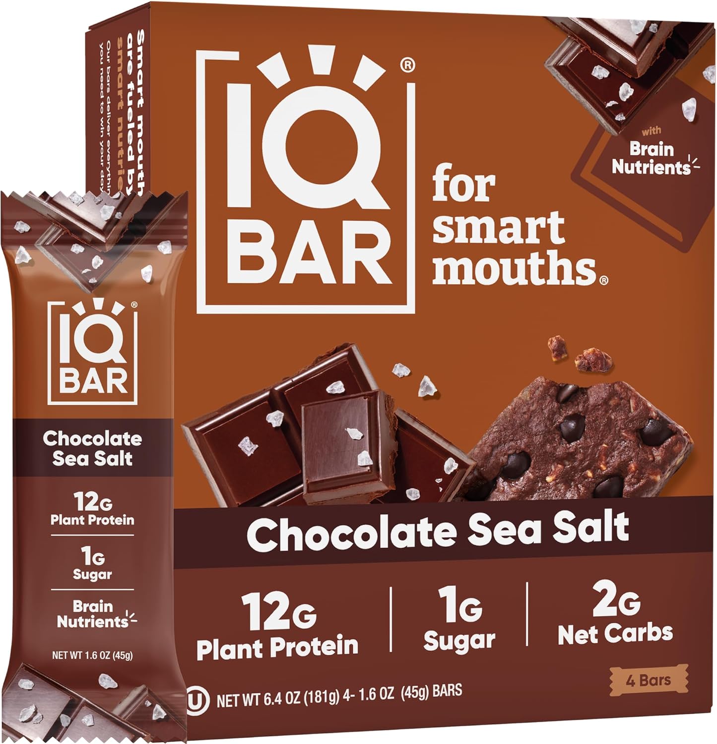 IQBAR Brain and Body Plant Protein Bars –...