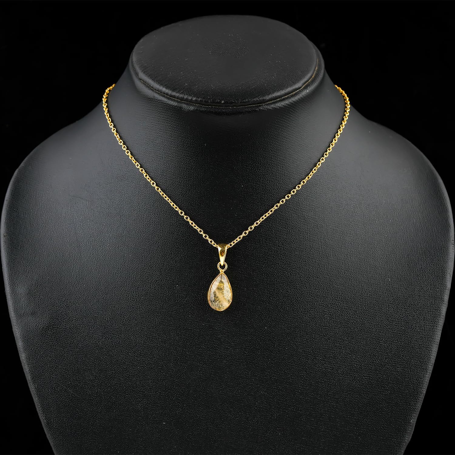 AAA Grade Natural Gemstones Cabochon Dainty Necklace, Polished Stones Pendants, Handmade Bohemian Jewelry, 14K Gold Plated Chain, Healing Crystals, Christmas Gift for Women, 18inch