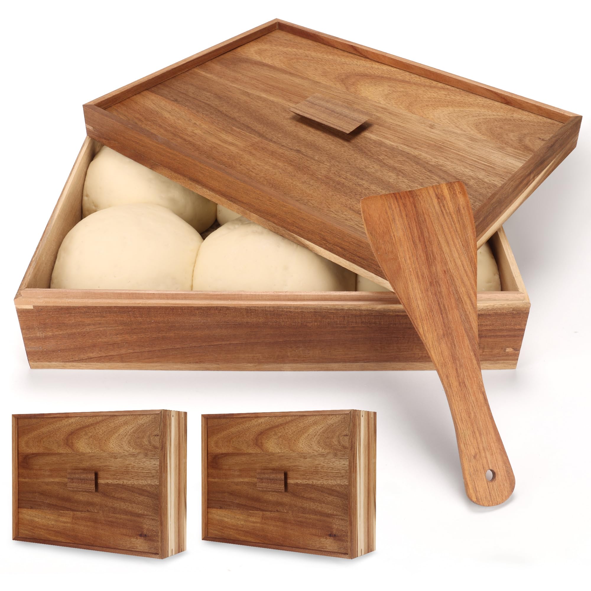Amazon.com: Oranbulb Acacia Wood Pizza Dough Proofing Box With Lid