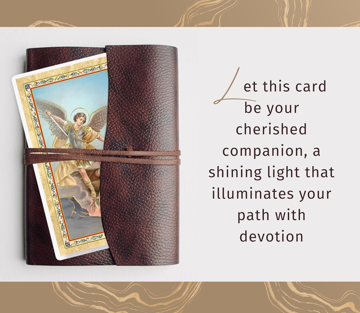 Trendzeen St Michael The Archangel Prayer Card - Laminated Saint Michael Prayer Card, San Miguel Arcangel Pendant for Men and Women, The Lord’s Prayer - Made In Italy Set, 3 Items