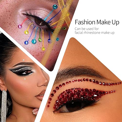 Miniatura 6 de Briskbloom Diamantes de imitación de cristal con parte trasera plana, gemas redondas para arte de uñas y manualidades, fijación de pegamento, Siam