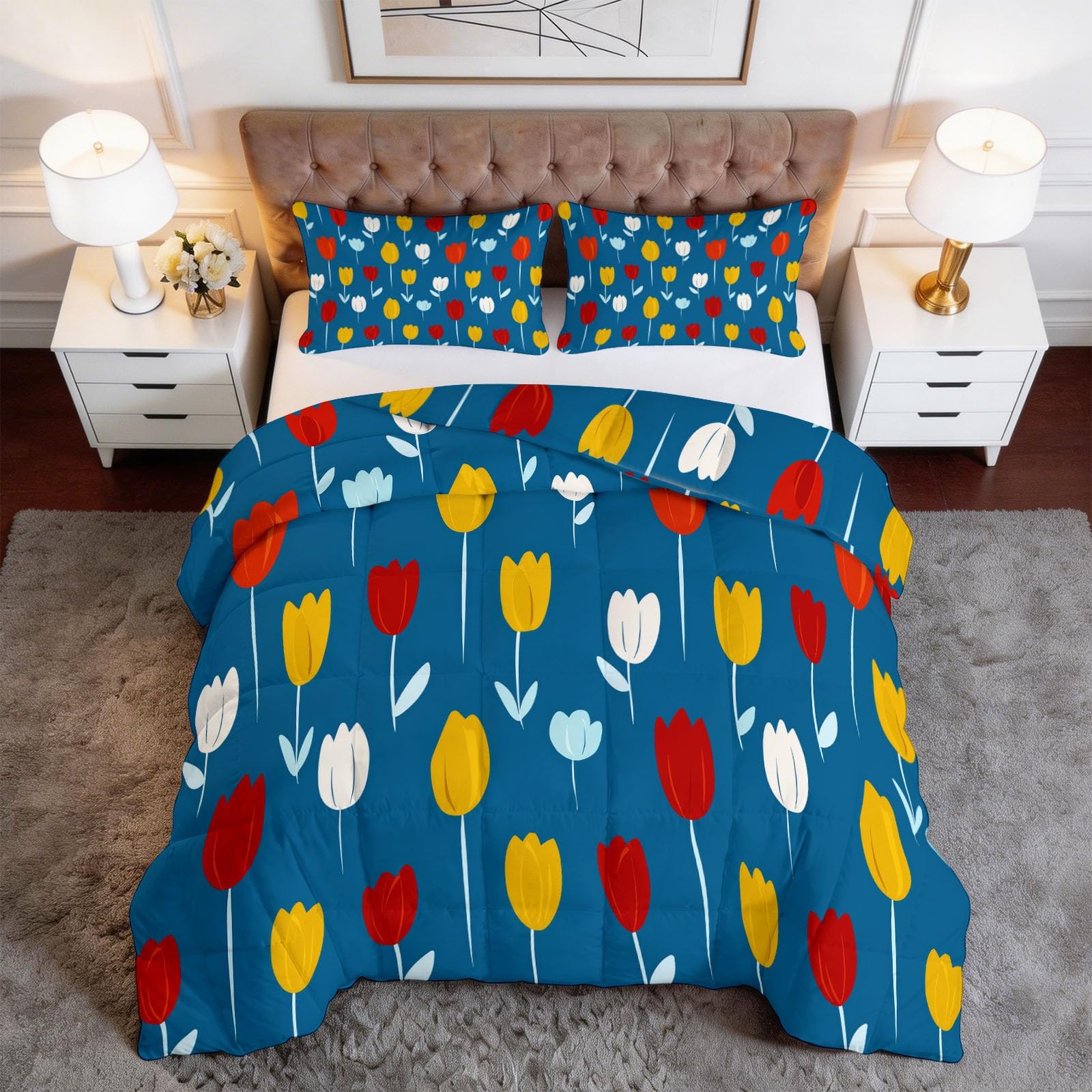 Couette sans housse 4 saisons reversible lit 2 personnes 240x260