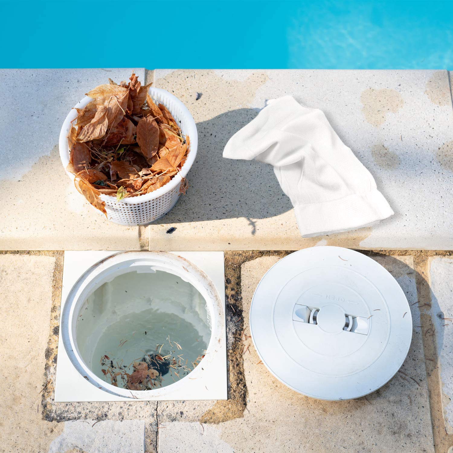 Vlecexs Chaussettes Skimmer Piscine Filtre Skimmer 30 Pièces Blanc Piscines Familiales Bassins Elimine Feuilles Pollen Ecume Poussière Filtre Fin Pool Skimmer Socks