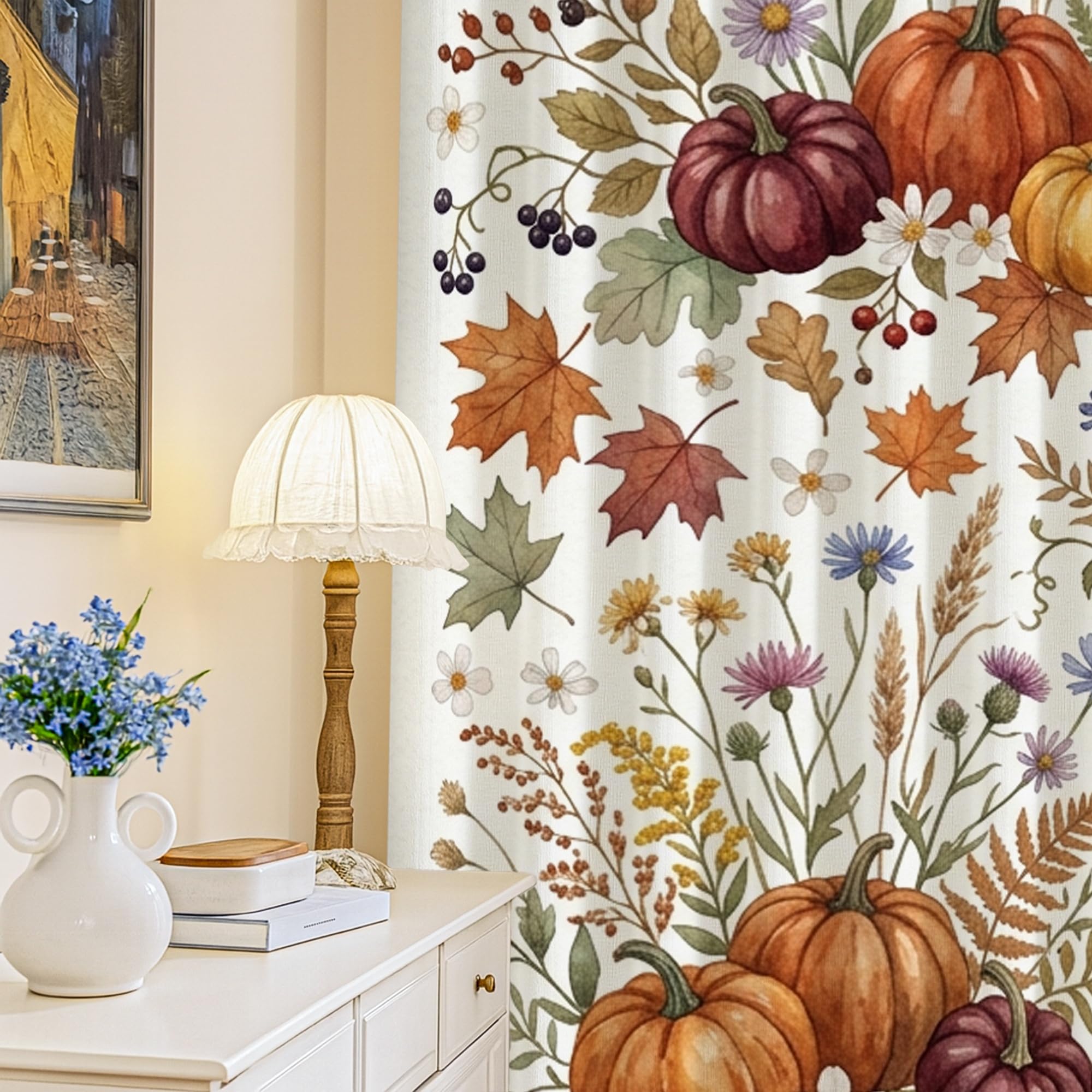Rideaux occultants orange automne pour créer une ambiance douce et chaleureuse en famille