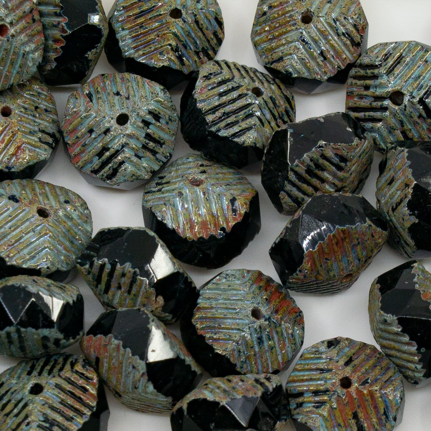 Outlet 10g Fire Polished Faceted Beads Cathedral, 6 x 6 mm, Crystal 98600 (00030-98600), Glass, Czech Republic