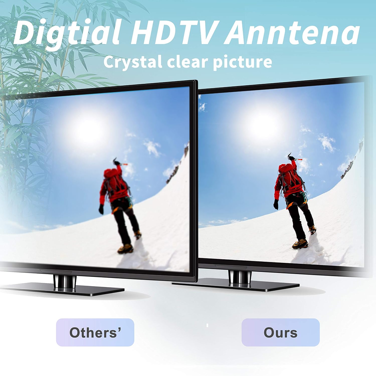 Cheap Amplified HD Indoor Digital TV Antenna Long 150 Miles Range Reception Supports 4K 1080p & All Older TVs Indoor HDTV Television for Free Local Channels with 9.8ft Coax Cable and AC Adapter (White)