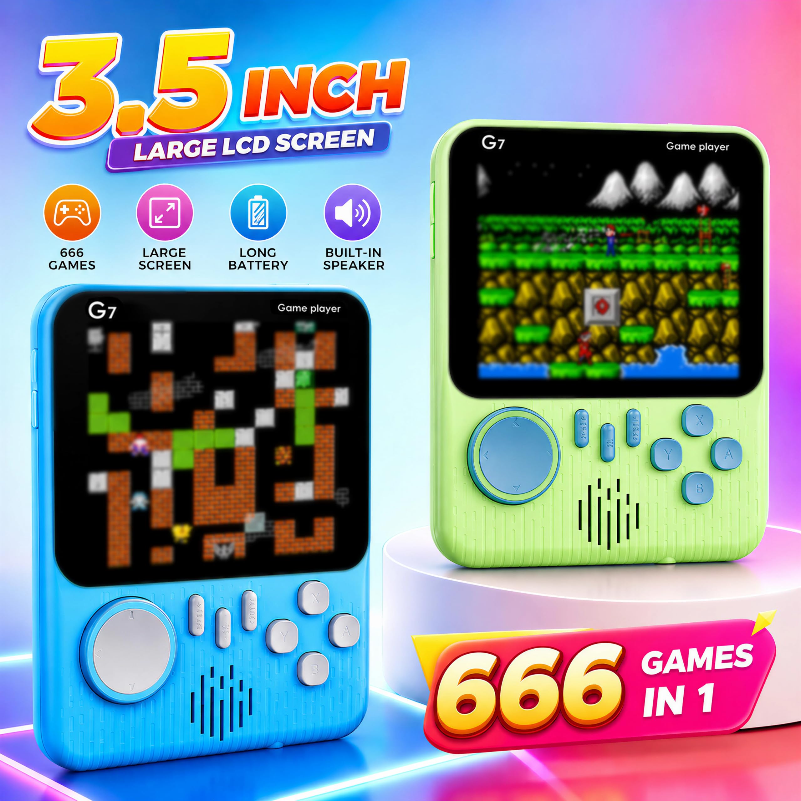 VikriDA G7 Retro Handheld Console - 666 Games! -3