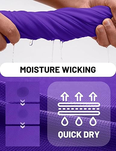 Miniatura 5 de TACVASEN Polo de manga larga para hombre, secado rápido, táctico, rendimiento de golf, cuello de trabajo, informal, absorbe la humedad