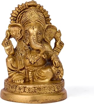 GURU JEETM Brass Statue Ganesh Ji Ganpati Bappa Murti Gift Lord Ganesha Idols for Puja At Home Mandir Temple