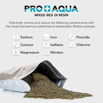 DI Resin Replacement Refill Deionization Color Changing Premium Grade, TDS Filtration, Aquariums, Spot Free Rinse, 3 Liter