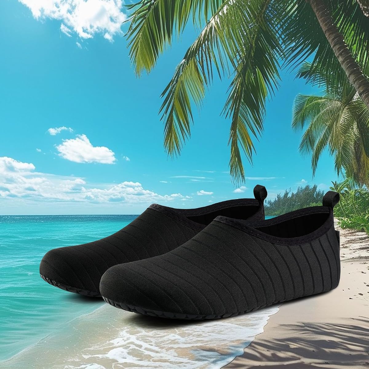 VIFUUR Water Shoes for Men Women Barefoot Quick Dry Aqua Socks Slip On 11-12 Women/9.5-10.5 Men A Black image 1
