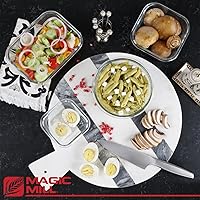 Vista 3 de Magic Mill Premium Borosilicate Glass Food Storage Containers with lids Set 24pc Sets with 12 Bowls & 12 Airtight Locking Lids for Lunch & Meal