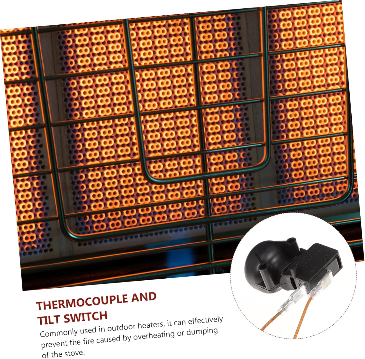 Mikikit 4sets Thermocouple and Tilt for Propane Patio Heater Repair Compatible Outdoor Standing and Dome-Style Heaters Replacement for Ignition Issues