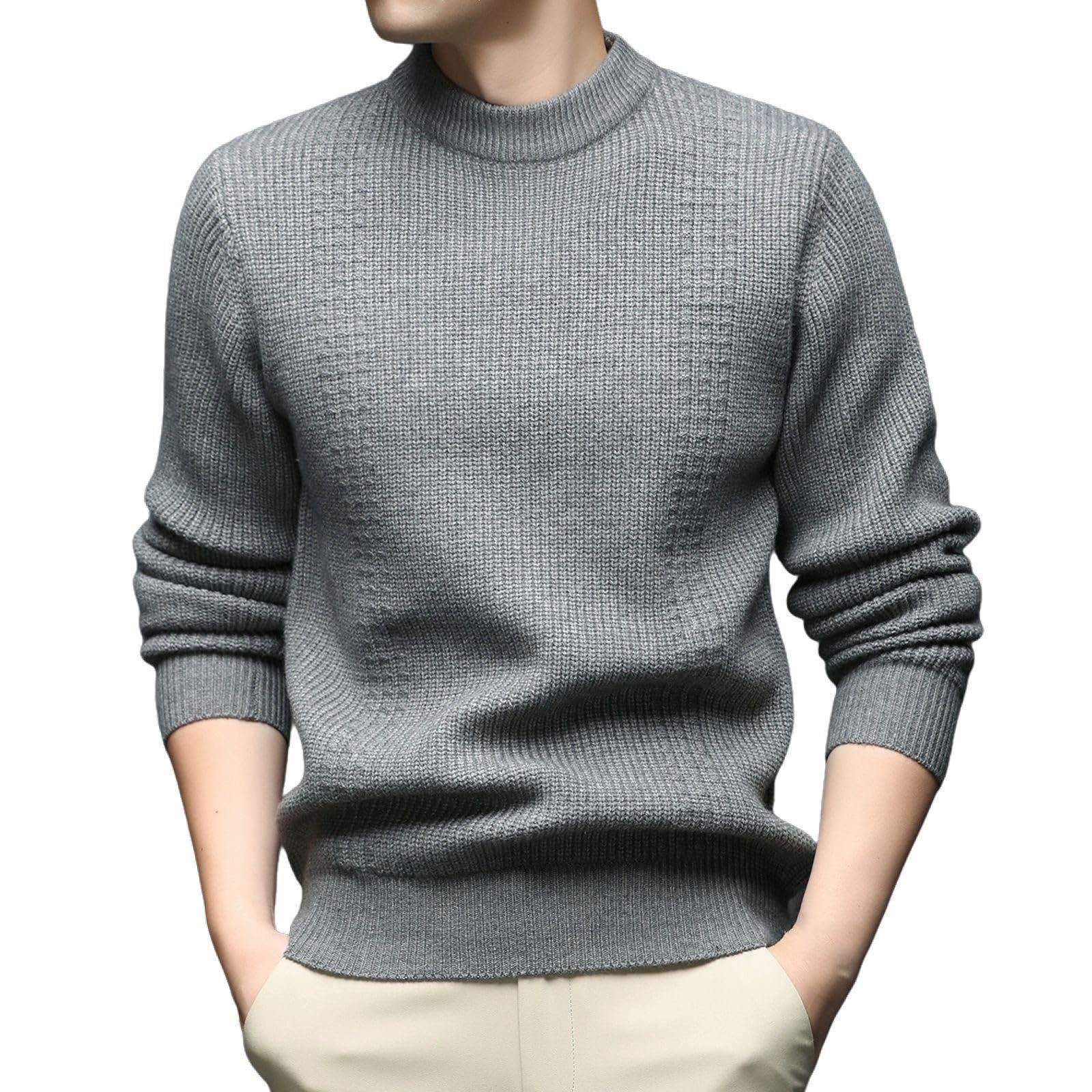 Chaqueta de punto para hombre oversized: dile adiós al frío con este suéter grueso y cálido 5