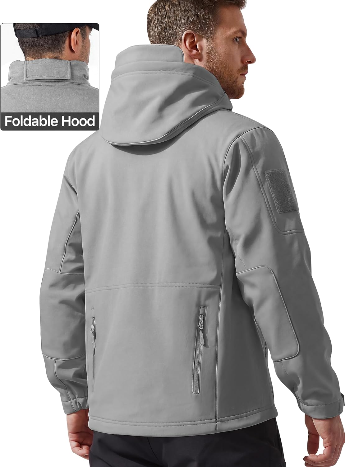  Men's Hooded Waterproof Rain Fleece Lined Softshell Jacket thumbnail