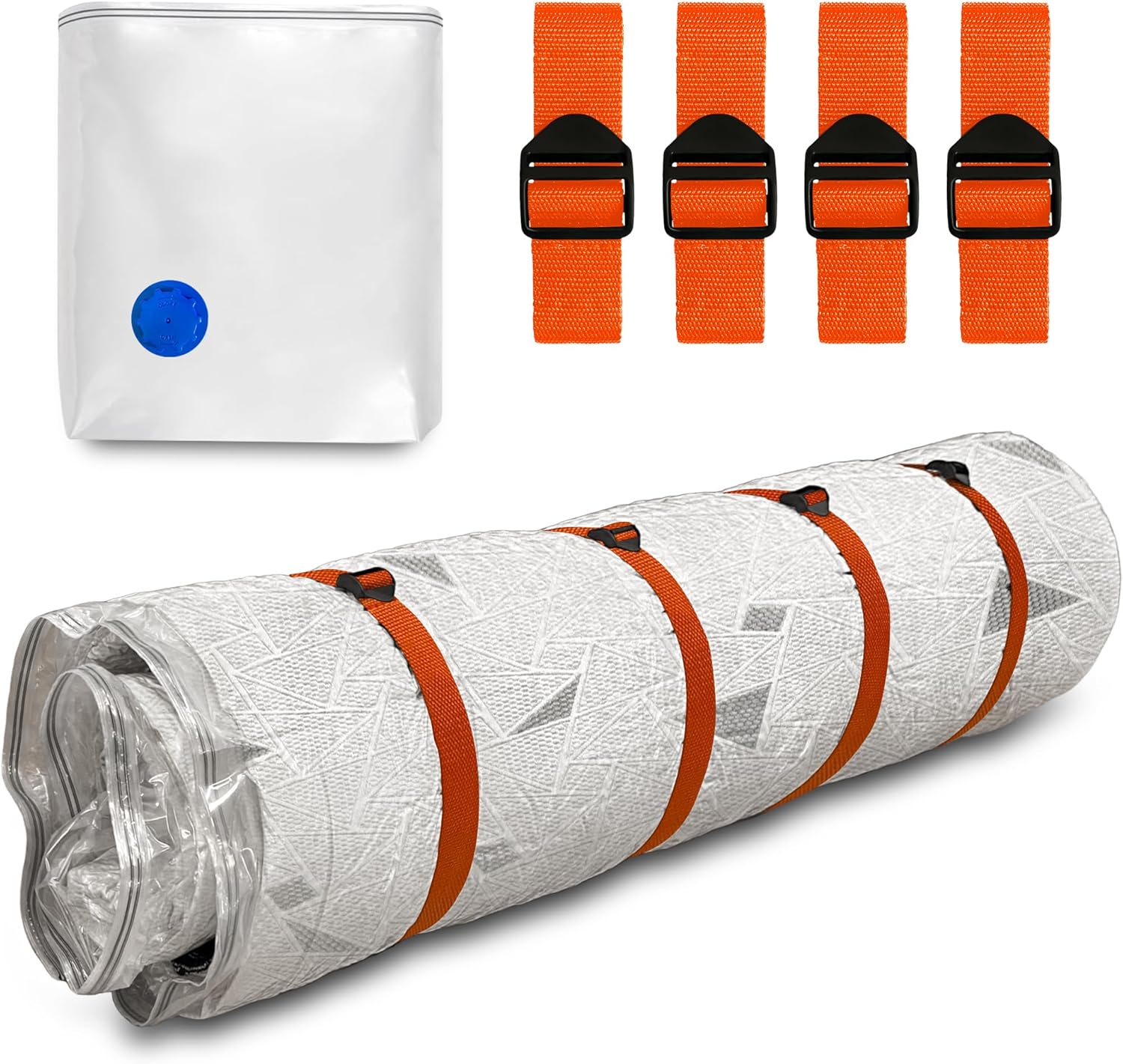 Mattress Vacuum Bag for Storage and Moving, Vacuum Mattress Bag with Straps for Latex, Hybrid and Foam Mattresses, Double/King Size