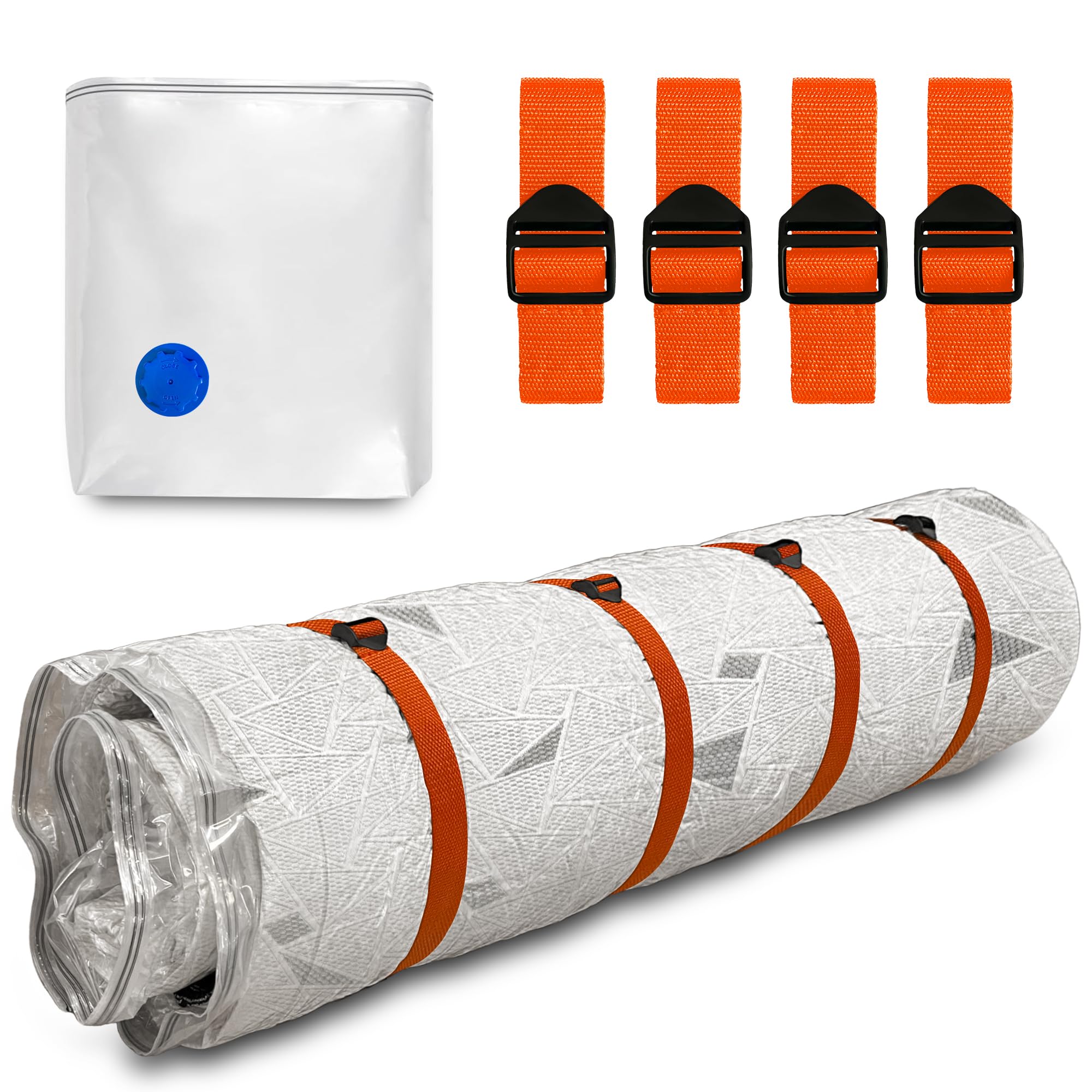 Lvyshow White Mattress Vacuum Bag For Storage And Moving, Vacuum Mattress Bag With Straps For Latex, Hybrid And Foam Mattresses, Double/King Size