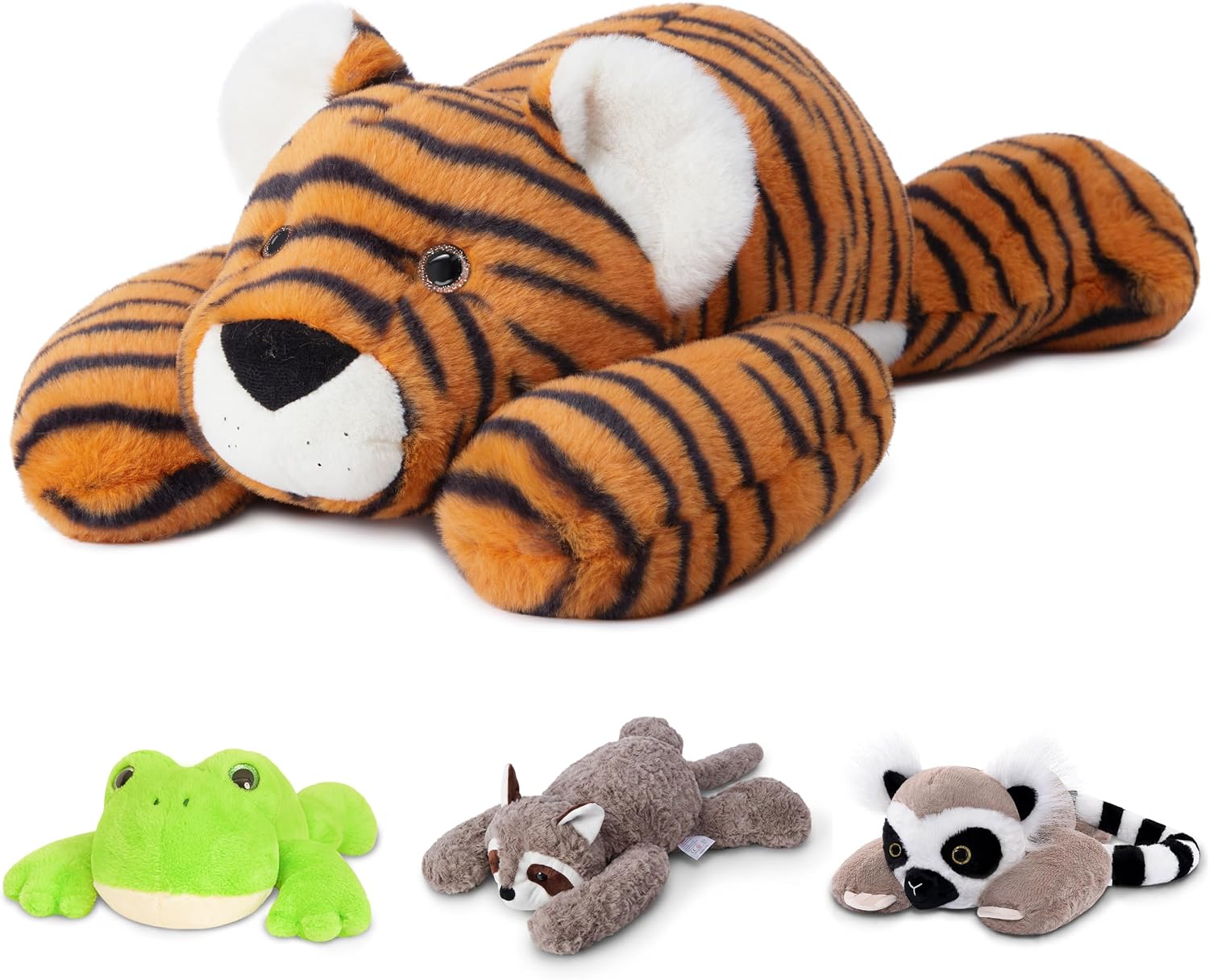 Niuniu Daddy 25" 5 lb Weighted Tiger Stuffed Animal for Adults Kids, Giant Large Soft Body Pillow Plush Toy for Sleeping Huggable, Gift for Everyday Comfort
