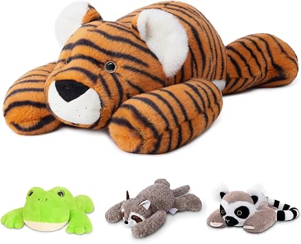 Niuniu Daddy 25" 5 lb Weighted Tiger Stuffed Animal for Adults Kids, Giant Large Soft Body Pillow Plush Toy for Sleeping Huggable, Gift for Everyday Comfort