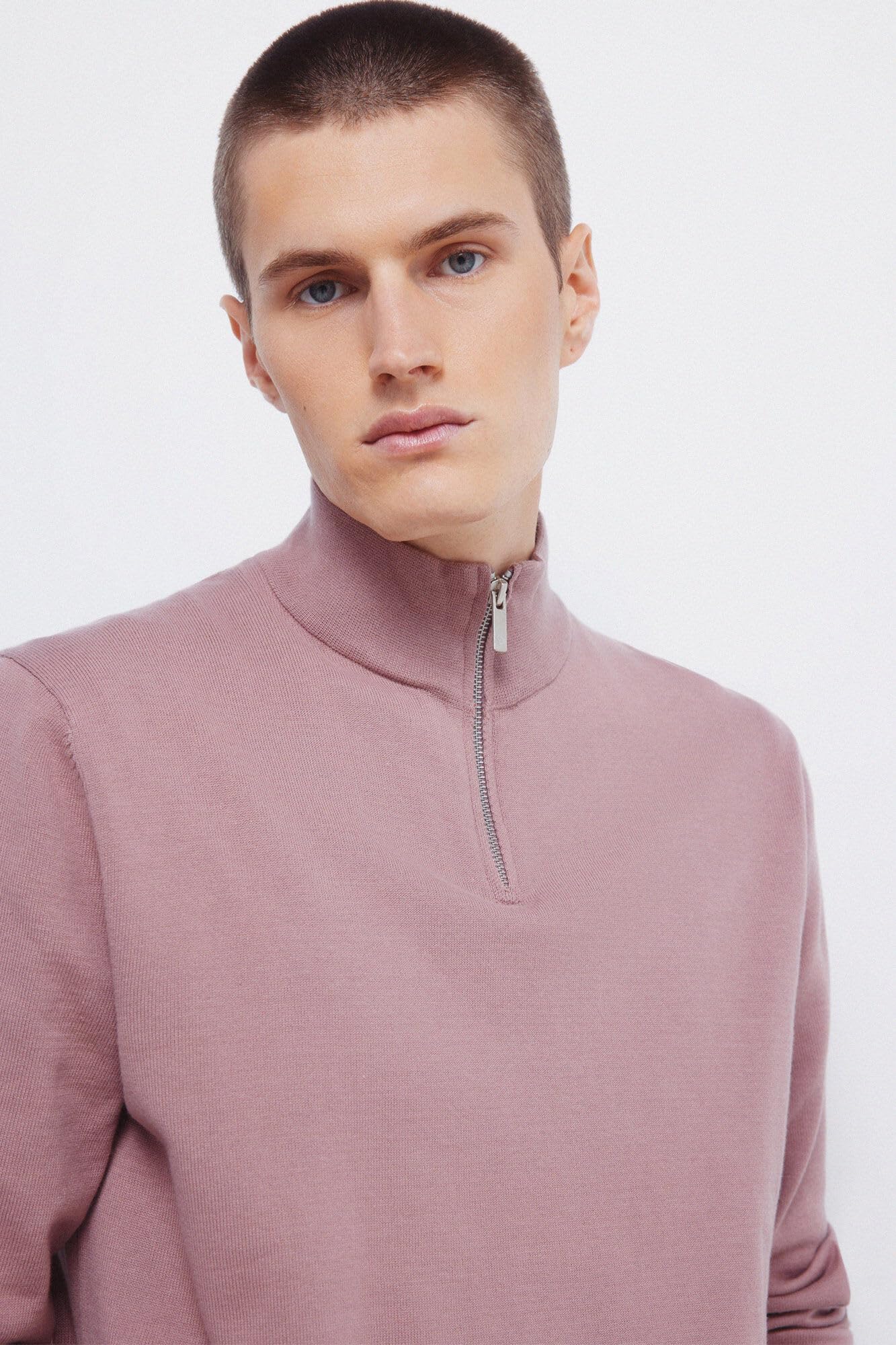 SPRINGFIELD Gg12 Half Zipper Mock Pullover. 100% Bci Cotton Jersey con Cremallera Hombre