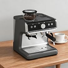 IDEALHOUSE 20 Bar Semi Automatic Espresso Machine, Gray Stainless Steel Coffee Maker with Milk Frother Steam Wand, 95oz Water Tank, Professional Latte Cappuccino Espresso Maker for Home