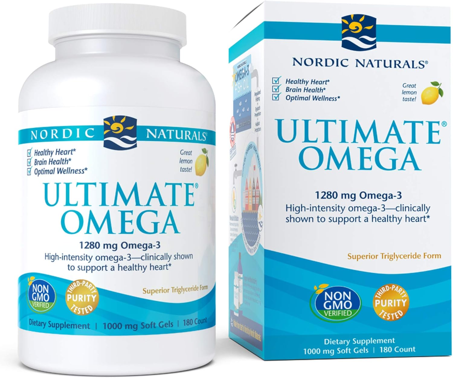 Nordic Naturals Ultimate Omega, sabor a limón 1280 mg Omega3120