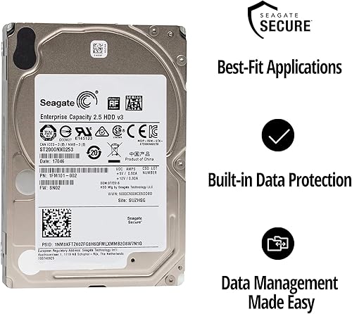 Miniatura 2 de Seagate Capacidad empresarial 2.5 2TB 7200RPM SATA 6Gbs Disco duro de 2.5 pulgadas (ST2000NX0253)
