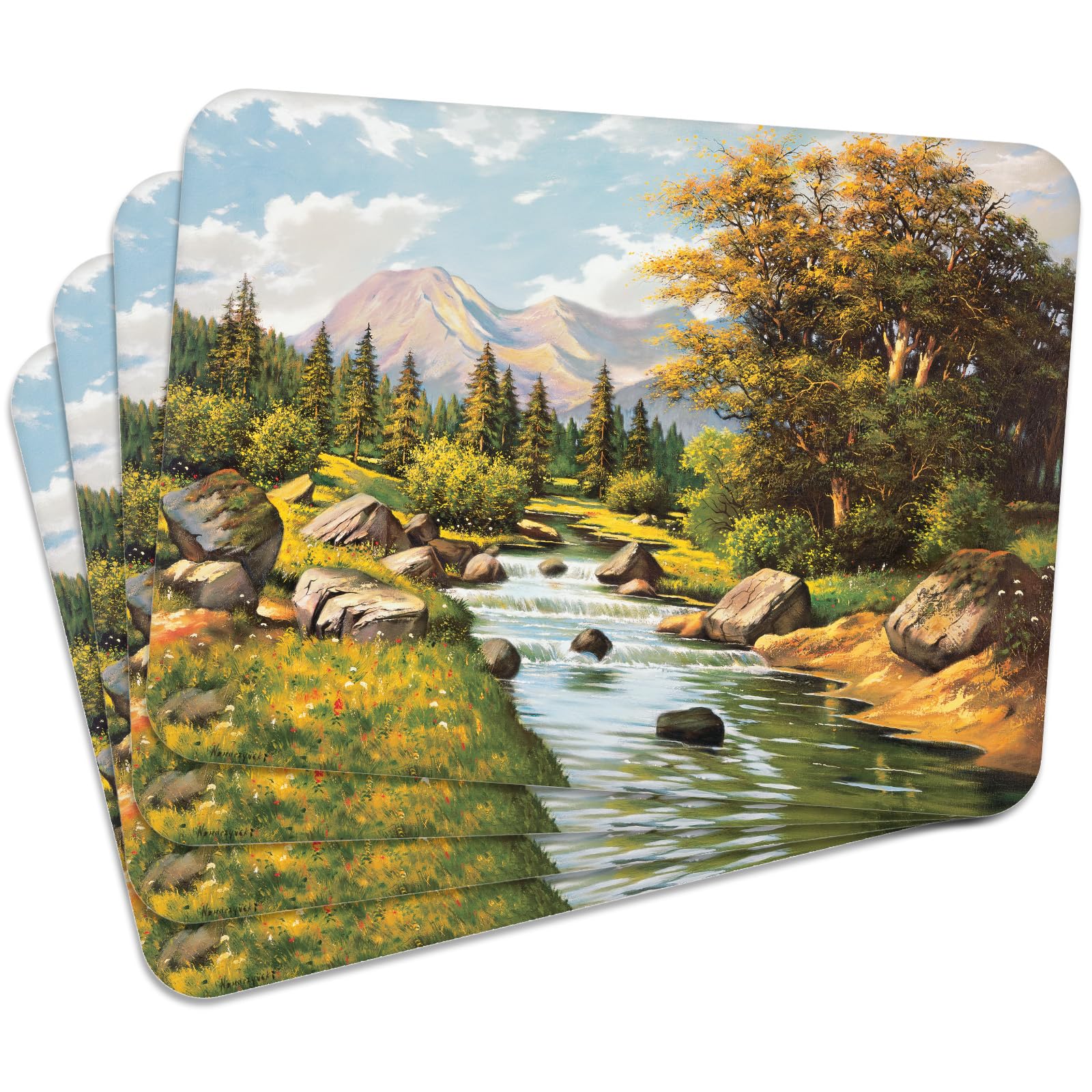 VELORA H&L Platzsets Kork - Tischsets 30 x 40 cm, Abwaschbar, rutschfest und Hitzebeständig bis 100°C, Dekorative Tischunterlagen für Küche und Esszimmer
