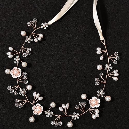 Accesorios para el cabello de boda para niños, accesorio para el pelo de niña de flores, diadema de princesa con flores blancas, perla para niñas y