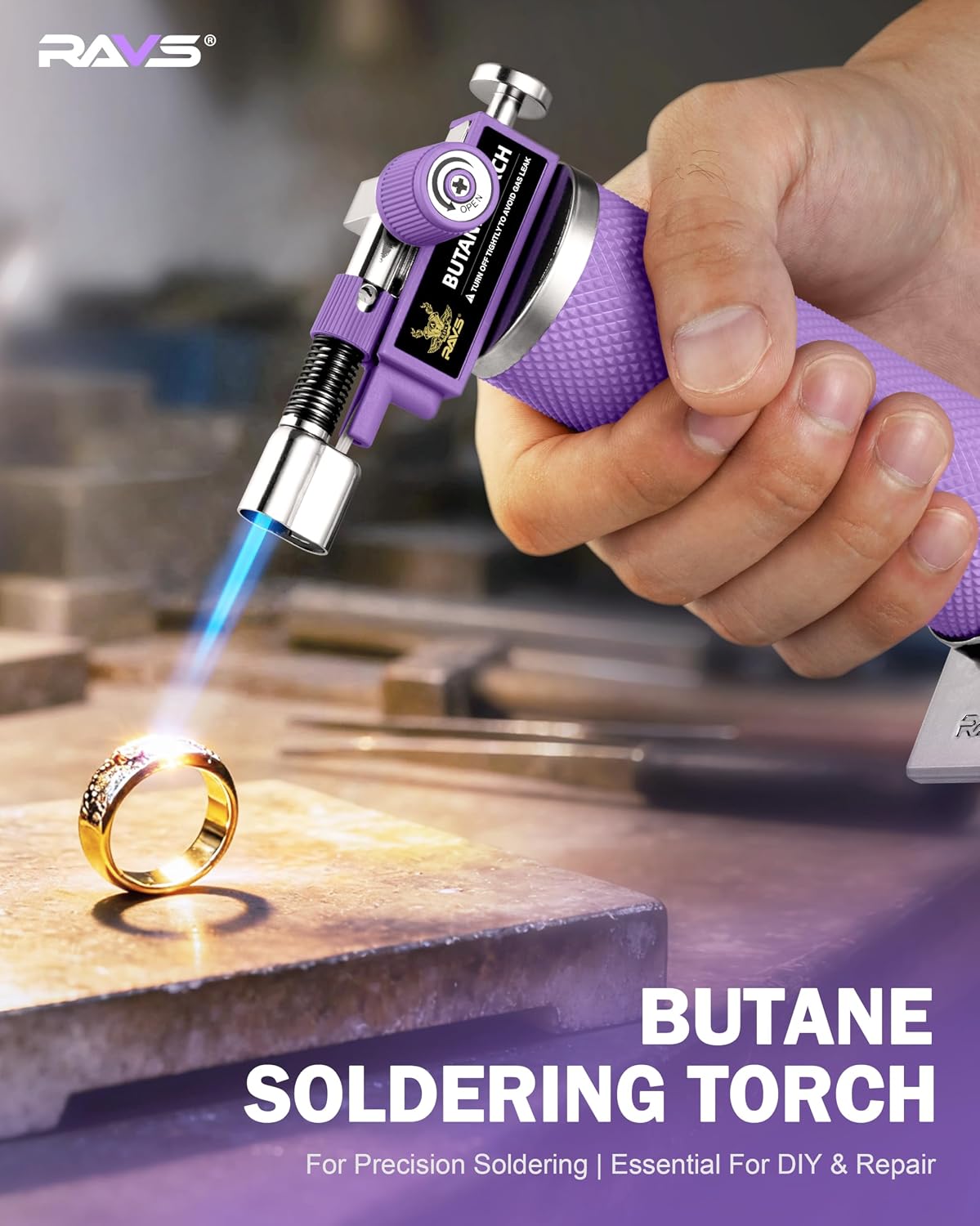 RAVS 2 Flame Mode Butane Torch Lighter, Refillable Kitchen Torch image 5