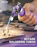 Vista 5 de Antorcha de butano RAVS, antorchas de soldadura con 2 modos de llama, antorcha de cocina con llama ajustable, antorchas de soldadura industriales