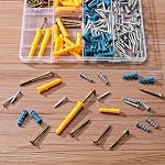 230 Pcs Drywall Anchors and Screws Assortment Kit, 115 Plastic Wall Anchors and 115 Philips Flat Head, 5 Sizes Galvanized Screws and Wall Plug Bolts with Organizer Box