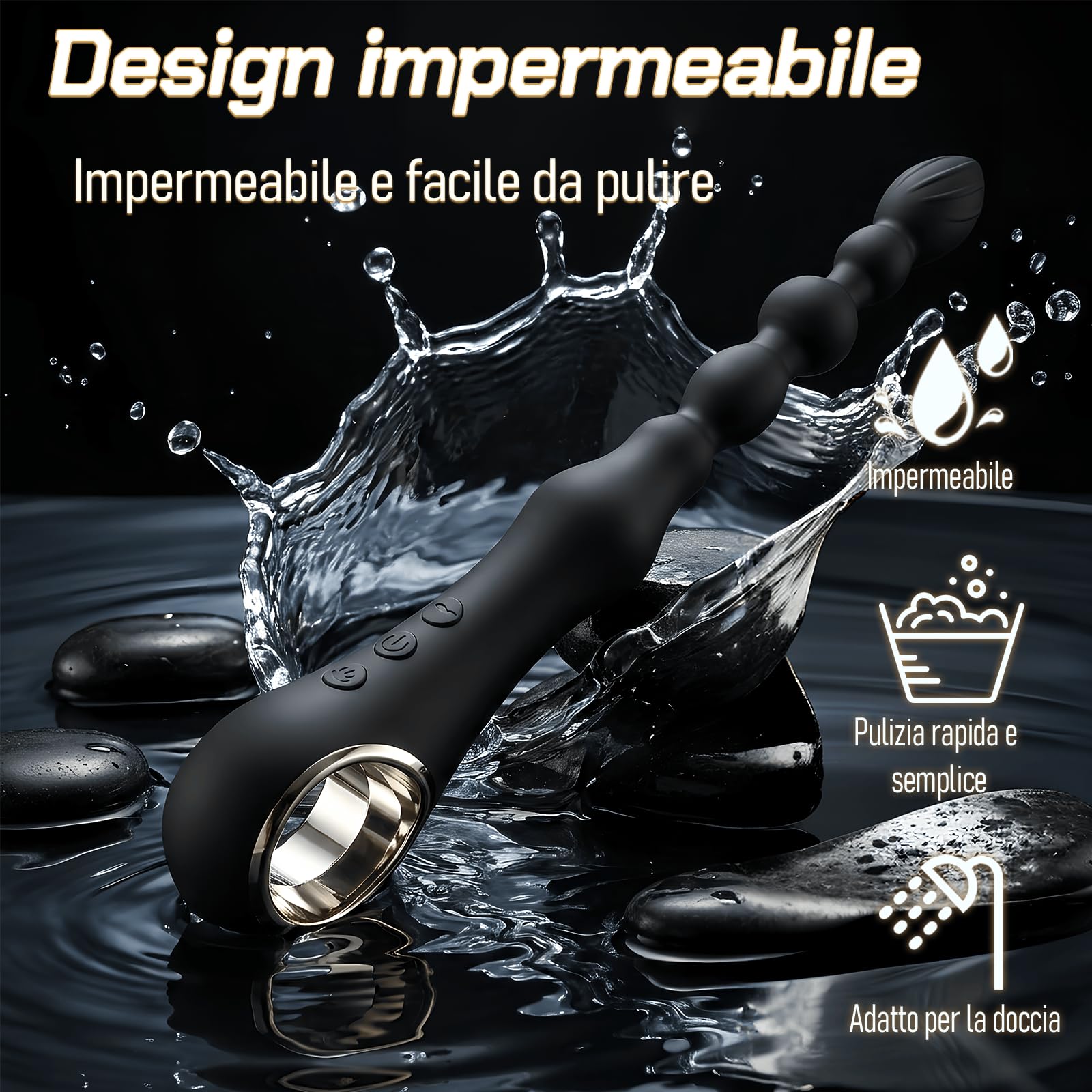 Vibratore Perline Anale Plug Massaggiatore Prostatico Punto G Dilatatore con 7 Modalità di Vibrazione con Funzione Riscaldante Anale Vibrante per Coppie Massaggiatore per la Prostata Anali Plug