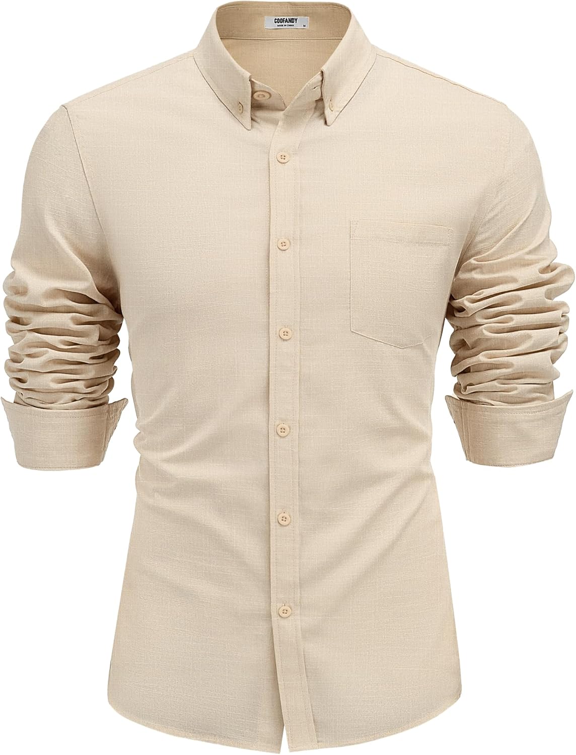 COOFANDY Men's Long Sleeve Buttons Down Shirts Casual Button Up Shirts Beach Linen Shirt Untucked Dress Shirt - Image 7