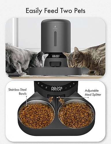Miniatura 3 de PETLIBRO Alimentador automático para gatos de 5 litros + fuente de agua PETLIBRO Cat de 71 fl oz/2.1 L con dos modos de flujo, nivel de agua